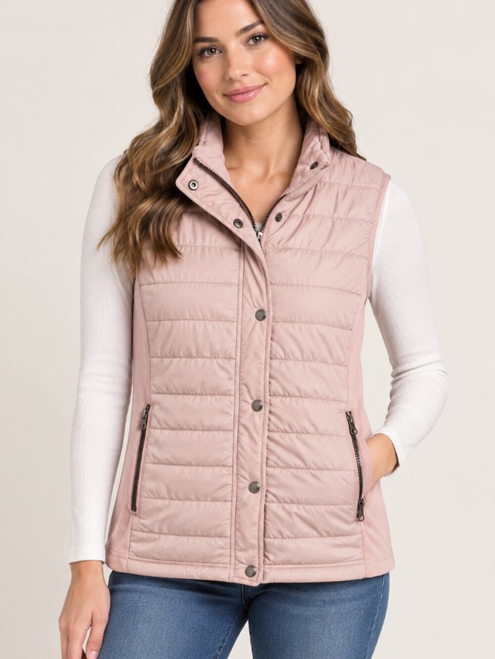Maurices Blush Quilted Vest Size Small